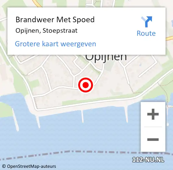 Locatie op kaart van de 112 melding: Brandweer Met Spoed Naar Opijnen, Stoepstraat op 30 oktober 2024 17:24