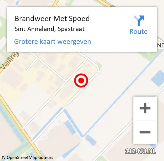 Locatie op kaart van de 112 melding: Brandweer Met Spoed Naar Sint Annaland, Spastraat op 30 oktober 2024 18:07