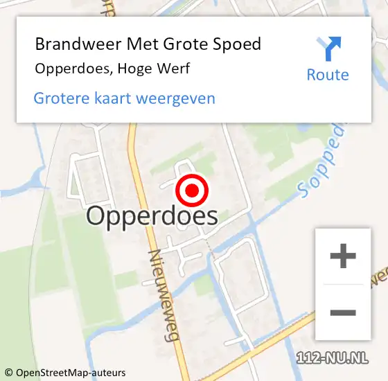 Locatie op kaart van de 112 melding: Brandweer Met Grote Spoed Naar Opperdoes, Hoge Werf op 30 oktober 2024 18:21