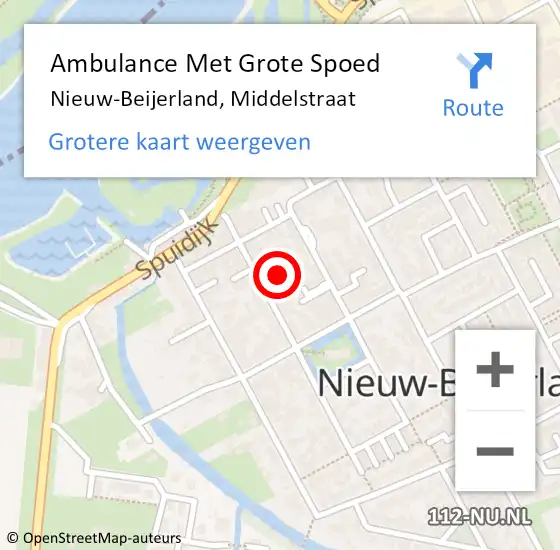 Locatie op kaart van de 112 melding: Ambulance Met Grote Spoed Naar Nieuw-Beijerland, Middelstraat op 30 oktober 2024 18:31