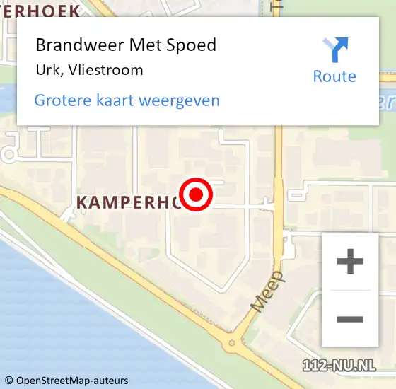 Locatie op kaart van de 112 melding: Brandweer Met Spoed Naar Urk, Vliestroom op 30 oktober 2024 18:51