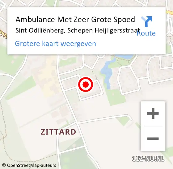 Locatie op kaart van de 112 melding: Ambulance Met Zeer Grote Spoed Naar Sint Odiliënberg, Schepen Heijligersstraat op 30 oktober 2024 19:35