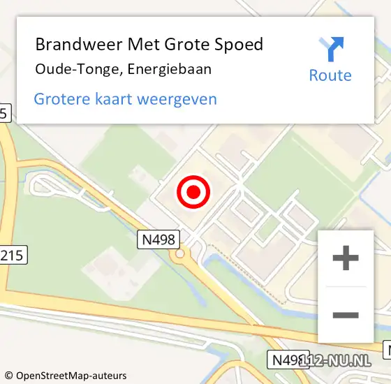 Locatie op kaart van de 112 melding: Brandweer Met Grote Spoed Naar Oude-Tonge, Energiebaan op 30 oktober 2024 20:27