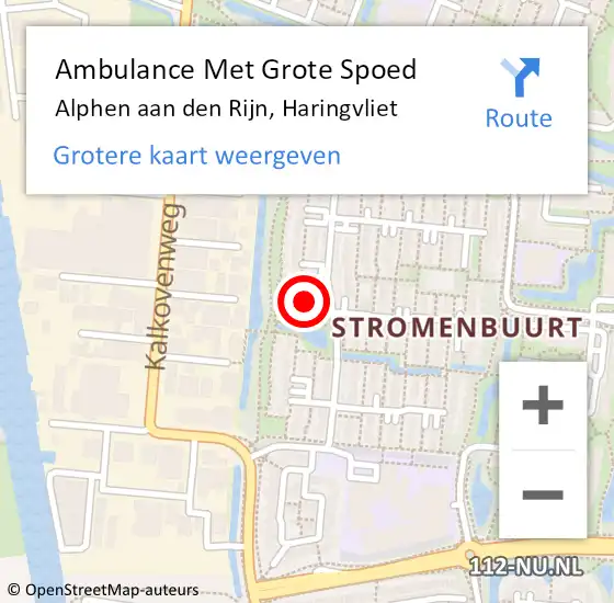 Locatie op kaart van de 112 melding: Ambulance Met Grote Spoed Naar Alphen aan den Rijn, Haringvliet op 30 oktober 2024 20:28