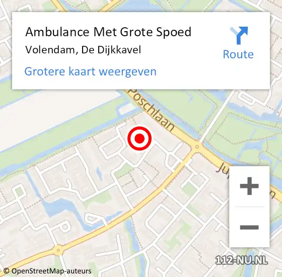 Locatie op kaart van de 112 melding: Ambulance Met Grote Spoed Naar Volendam, De Dijkkavel op 30 oktober 2024 20:39