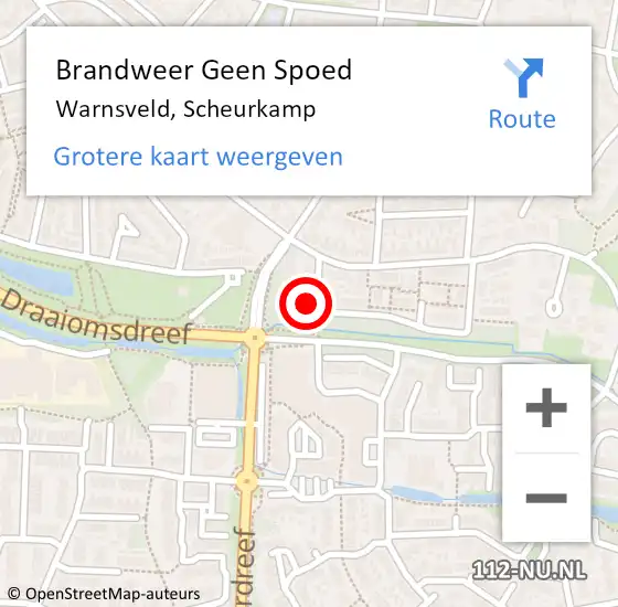 Locatie op kaart van de 112 melding: Brandweer Geen Spoed Naar Warnsveld, Scheurkamp op 30 oktober 2024 20:49