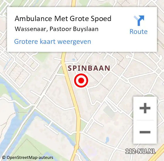 Locatie op kaart van de 112 melding: Ambulance Met Grote Spoed Naar Wassenaar, Pastoor Buyslaan op 30 oktober 2024 21:19