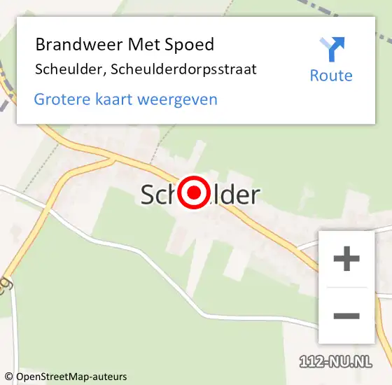 Locatie op kaart van de 112 melding: Brandweer Met Spoed Naar Scheulder, Scheulderdorpsstraat op 30 oktober 2024 21:33