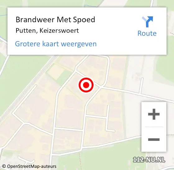 Locatie op kaart van de 112 melding: Brandweer Met Spoed Naar Putten, Keizerswoert op 30 oktober 2024 21:49