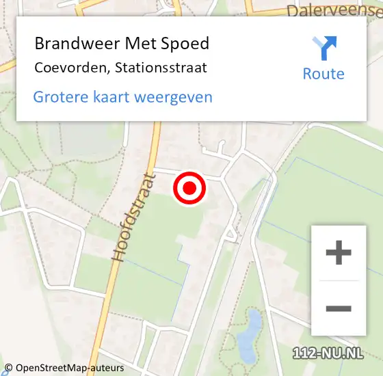 Locatie op kaart van de 112 melding: Brandweer Met Spoed Naar Coevorden, Stationsstraat op 30 oktober 2024 22:27