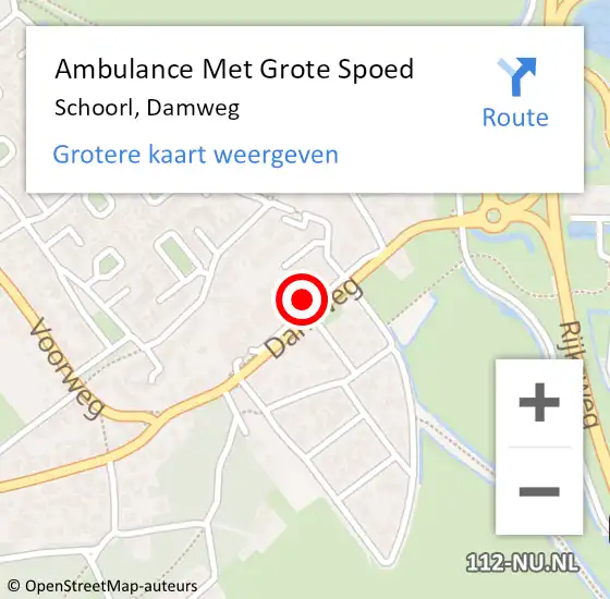 Locatie op kaart van de 112 melding: Ambulance Met Grote Spoed Naar Schoorl, Damweg op 30 oktober 2024 22:47