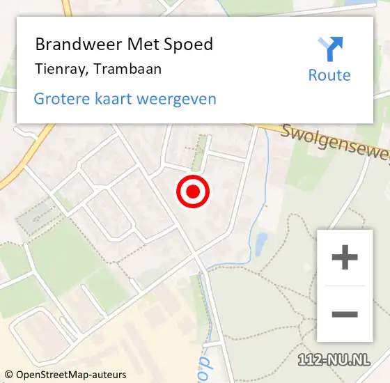 Locatie op kaart van de 112 melding: Brandweer Met Spoed Naar Tienray, Trambaan op 31 oktober 2024 02:13