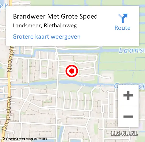 Locatie op kaart van de 112 melding: Brandweer Met Grote Spoed Naar Landsmeer, Riethalmweg op 31 oktober 2024 03:26