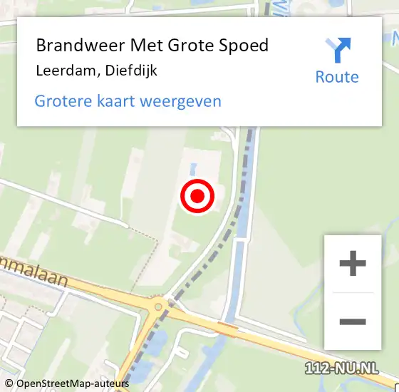 Locatie op kaart van de 112 melding: Brandweer Met Grote Spoed Naar Leerdam, Diefdijk op 31 oktober 2024 03:58