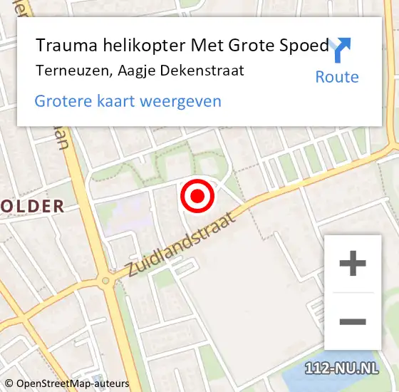 Locatie op kaart van de 112 melding: Trauma helikopter Met Grote Spoed Naar Terneuzen, Aagje Dekenstraat op 31 oktober 2024 04:25