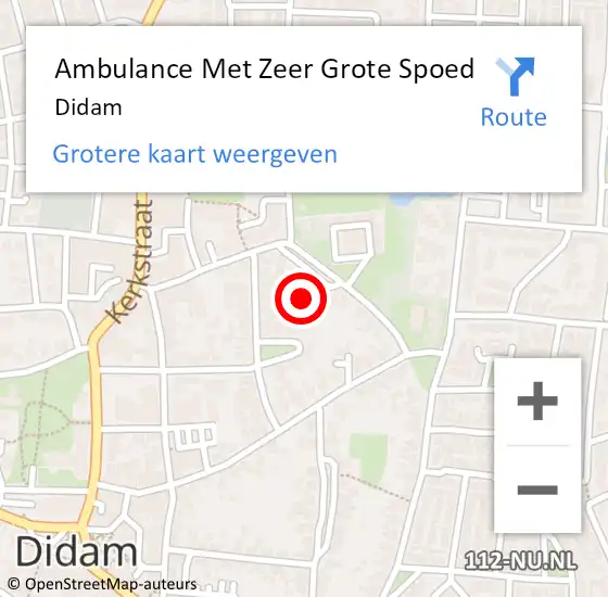 Locatie op kaart van de 112 melding: Ambulance Met Zeer Grote Spoed Naar Didam op 31 oktober 2024 06:23