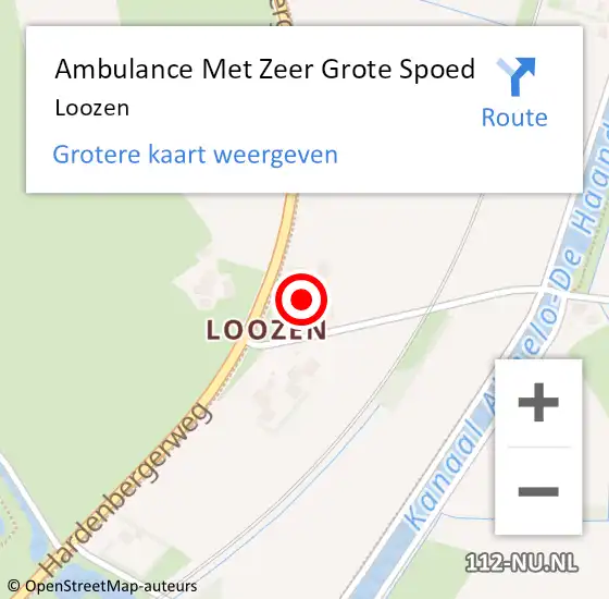 Locatie op kaart van de 112 melding: Ambulance Met Zeer Grote Spoed Naar Loozen op 31 oktober 2024 06:28