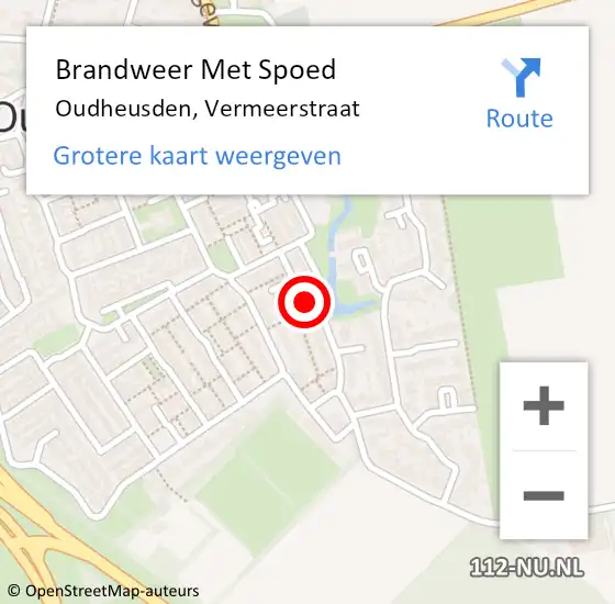 Locatie op kaart van de 112 melding: Brandweer Met Spoed Naar Oudheusden, Vermeerstraat op 31 oktober 2024 06:58