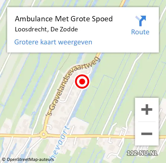 Locatie op kaart van de 112 melding: Ambulance Met Grote Spoed Naar Loosdrecht, De Zodde op 25 oktober 2014 11:09