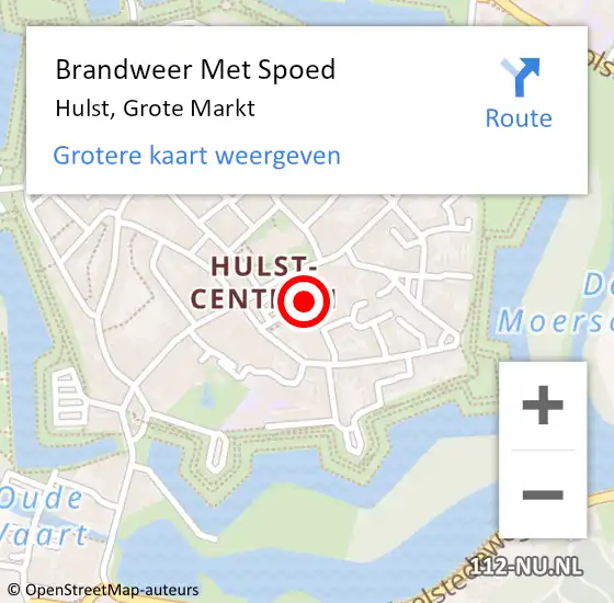 Locatie op kaart van de 112 melding: Brandweer Met Spoed Naar Hulst, Grote Markt op 31 oktober 2024 08:04