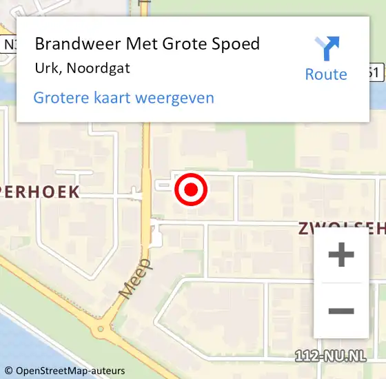 Locatie op kaart van de 112 melding: Brandweer Met Grote Spoed Naar Urk, Noordgat op 31 oktober 2024 09:56