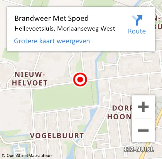 Locatie op kaart van de 112 melding: Brandweer Met Spoed Naar Hellevoetsluis, Moriaanseweg West op 31 oktober 2024 10:41