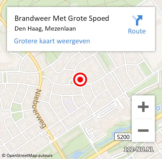 Locatie op kaart van de 112 melding: Brandweer Met Grote Spoed Naar Den Haag, Mezenlaan op 31 oktober 2024 11:33