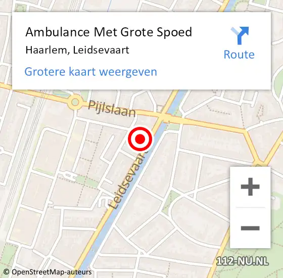 Locatie op kaart van de 112 melding: Ambulance Met Grote Spoed Naar Haarlem, Leidsevaart op 31 oktober 2024 11:53