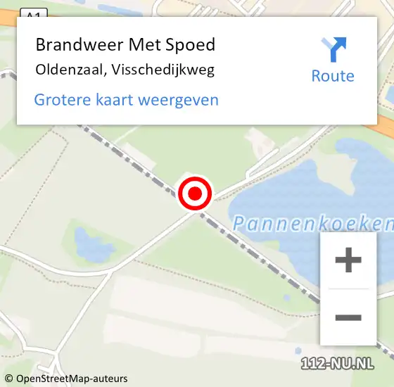 Locatie op kaart van de 112 melding: Brandweer Met Spoed Naar Oldenzaal, Visschedijkweg op 31 oktober 2024 12:12