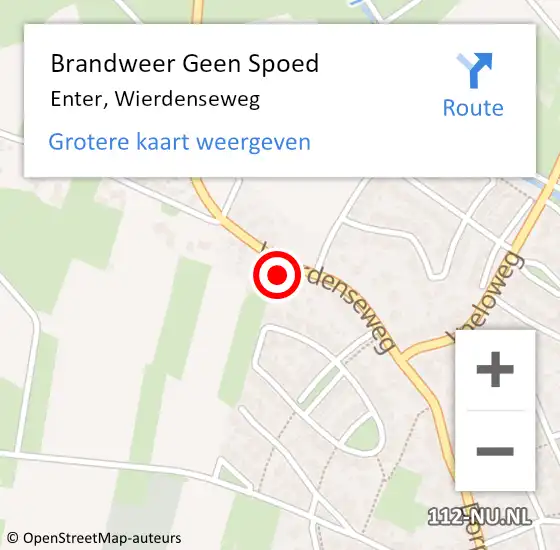 Locatie op kaart van de 112 melding: Brandweer Geen Spoed Naar Enter, Wierdenseweg op 31 oktober 2024 12:13