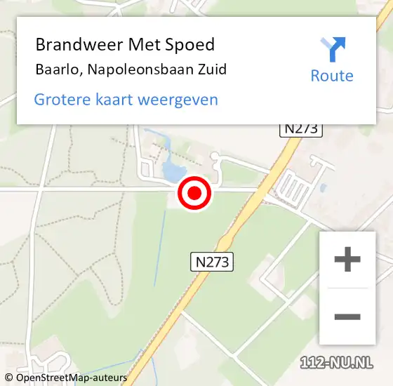 Locatie op kaart van de 112 melding: Brandweer Met Spoed Naar Baarlo, Napoleonsbaan Zuid op 31 oktober 2024 12:15