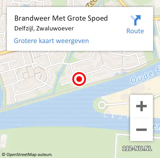 Locatie op kaart van de 112 melding: Brandweer Met Grote Spoed Naar Delfzijl, Zwaluwoever op 31 oktober 2024 12:19