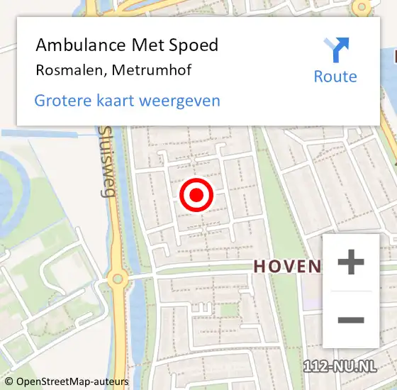 Locatie op kaart van de 112 melding: Ambulance Met Spoed Naar Rosmalen, Metrumhof op 18 oktober 2013 17:25