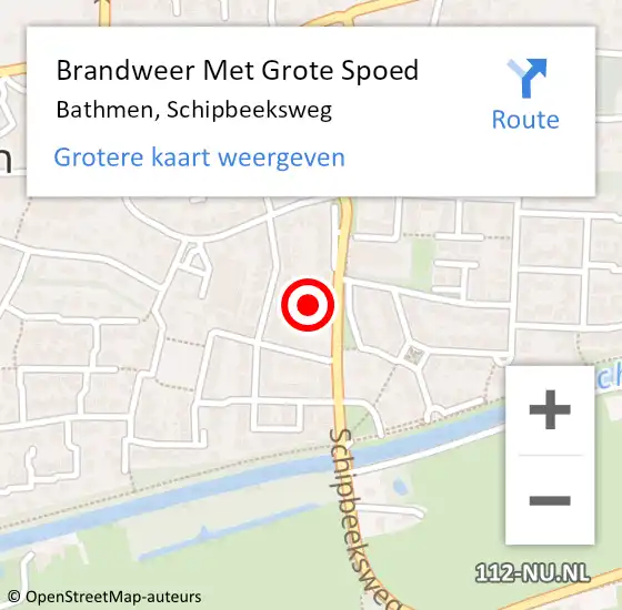 Locatie op kaart van de 112 melding: Brandweer Met Grote Spoed Naar Bathmen, Schipbeeksweg op 31 oktober 2024 12:30