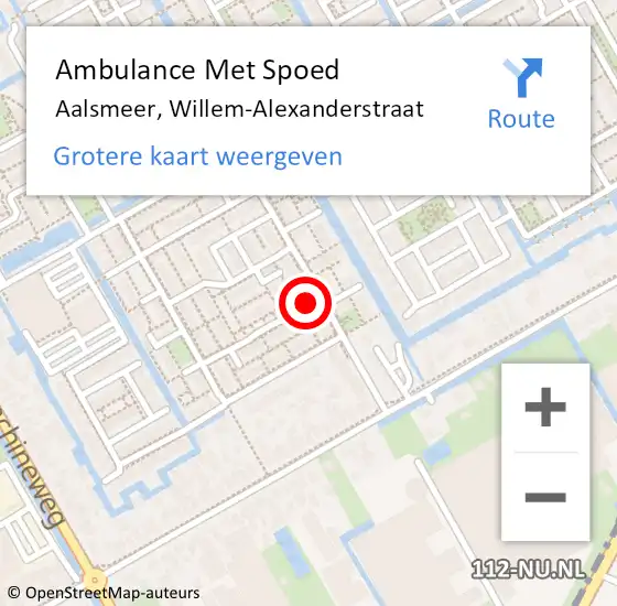 Locatie op kaart van de 112 melding: Ambulance Met Spoed Naar Aalsmeer, Willem-Alexanderstraat op 31 oktober 2024 12:32