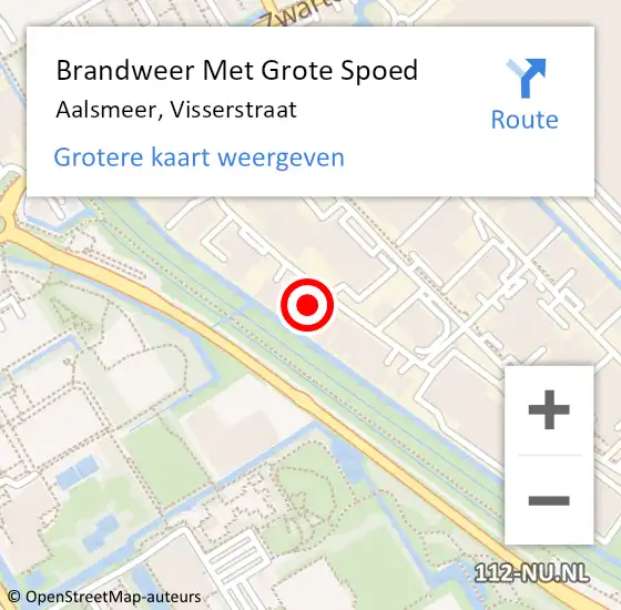 Locatie op kaart van de 112 melding: Brandweer Met Grote Spoed Naar Aalsmeer, Visserstraat op 31 oktober 2024 12:45