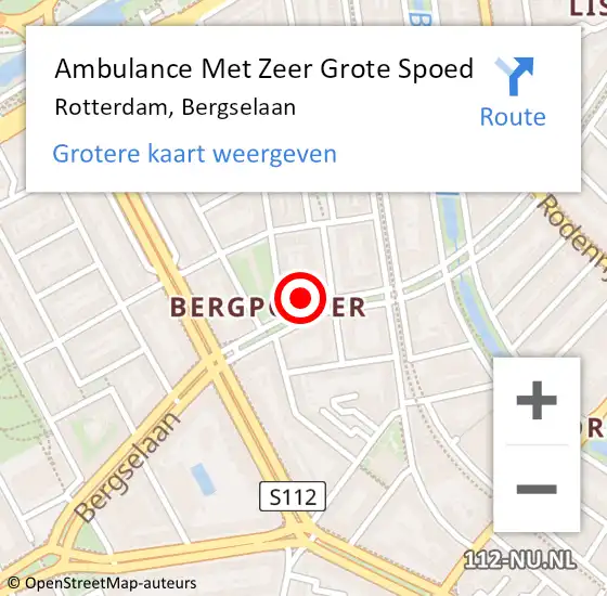 Locatie op kaart van de 112 melding: Ambulance Met Zeer Grote Spoed Naar Rotterdam, Bergselaan op 31 oktober 2024 12:45