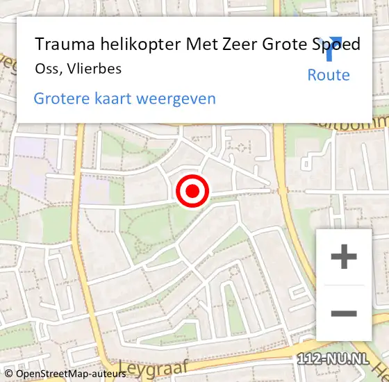 Locatie op kaart van de 112 melding: Trauma helikopter Met Zeer Grote Spoed Naar Oss, Vlierbes op 31 oktober 2024 12:49