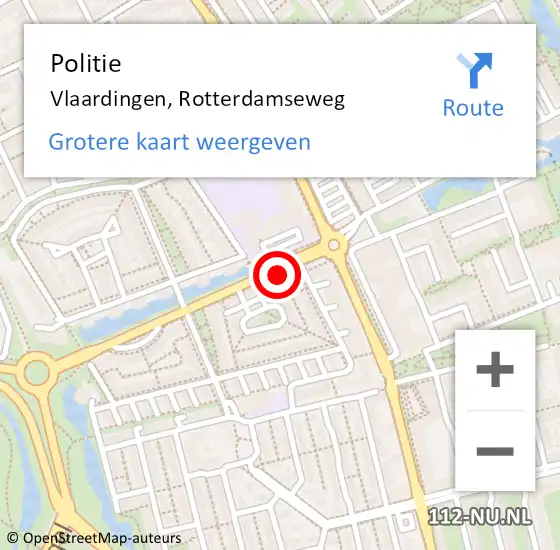 Locatie op kaart van de 112 melding: Politie Vlaardingen, Rotterdamseweg op 31 oktober 2024 12:54