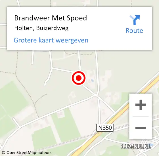 Locatie op kaart van de 112 melding: Brandweer Met Spoed Naar Holten, Buizerdweg op 31 oktober 2024 12:58