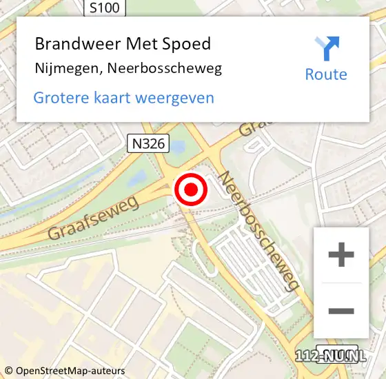 Locatie op kaart van de 112 melding: Brandweer Met Spoed Naar Nijmegen, Neerbosscheweg op 31 oktober 2024 13:22