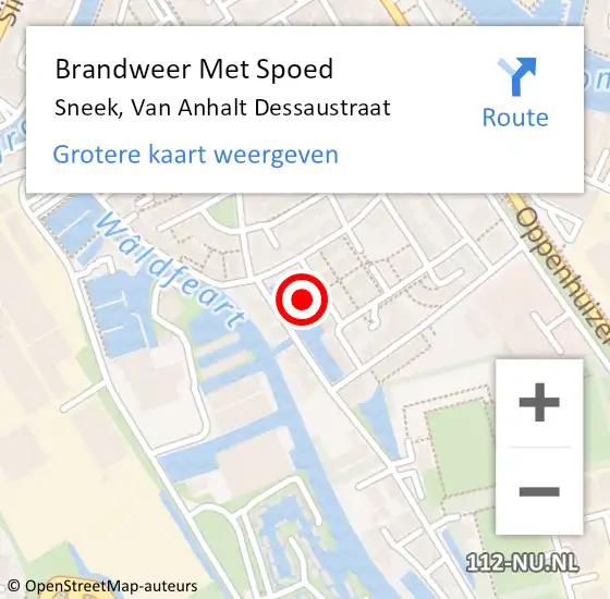 Locatie op kaart van de 112 melding: Brandweer Met Spoed Naar Sneek, Van Anhalt Dessaustraat op 31 oktober 2024 13:25