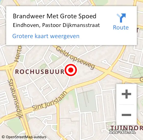 Locatie op kaart van de 112 melding: Brandweer Met Grote Spoed Naar Eindhoven, Pastoor Dijkmansstraat op 31 oktober 2024 13:27