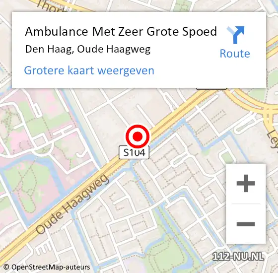 Locatie op kaart van de 112 melding: Ambulance Met Zeer Grote Spoed Naar Den Haag, Oude Haagweg op 31 oktober 2024 13:32