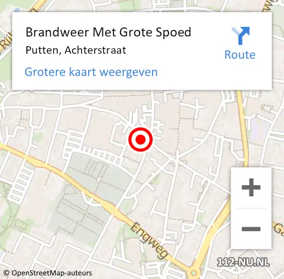 Locatie op kaart van de 112 melding: Brandweer Met Grote Spoed Naar Putten, Achterstraat op 31 oktober 2024 13:49