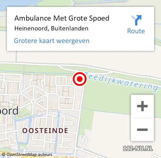 Locatie op kaart van de 112 melding: Ambulance Met Grote Spoed Naar Heinenoord, Buitenlanden op 25 oktober 2014 11:48