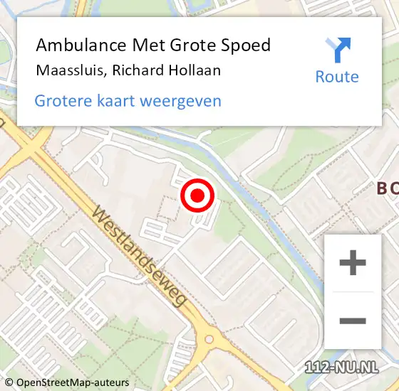 Locatie op kaart van de 112 melding: Ambulance Met Grote Spoed Naar Maassluis, Richard Hollaan op 31 oktober 2024 14:50