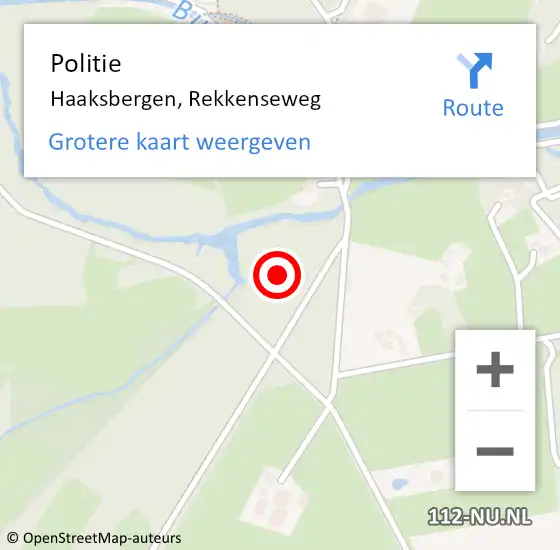 Locatie op kaart van de 112 melding: Politie Haaksbergen, Rekkenseweg op 31 oktober 2024 14:51