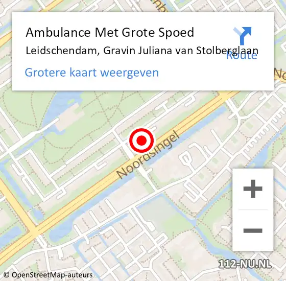 Locatie op kaart van de 112 melding: Ambulance Met Grote Spoed Naar Leidschendam, Gravin Juliana van Stolberglaan op 31 oktober 2024 14:57