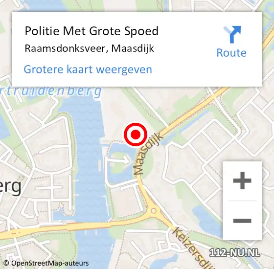 Locatie op kaart van de 112 melding: Politie Met Grote Spoed Naar Raamsdonksveer, Maasdijk op 31 oktober 2024 15:28